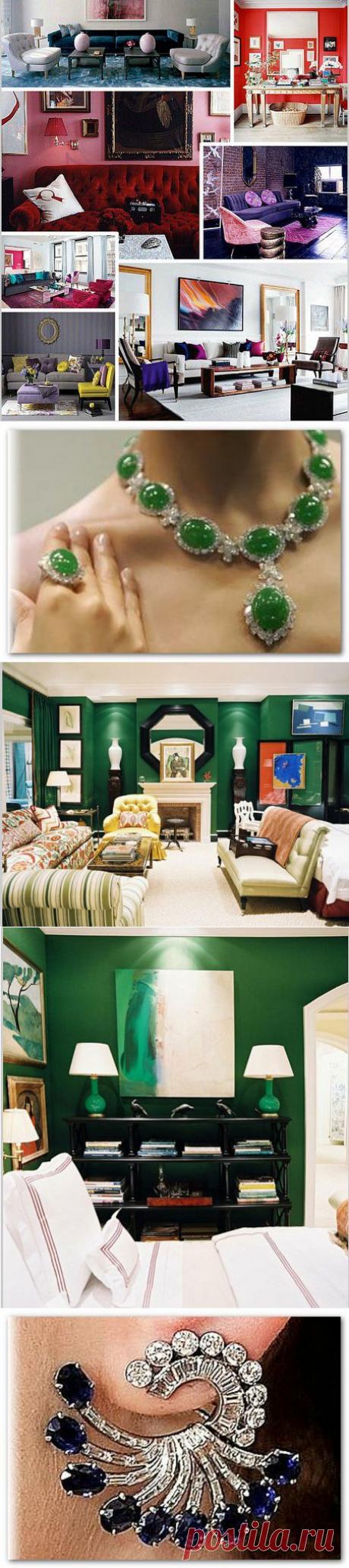 Цвет драгоценных камней в интерьере