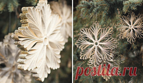 Винтажные снежинки из старых книг, газет и журналов — I Love Hobby — Лучшие мастер-классы со всего мира!