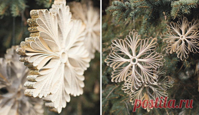 Винтажные снежинки из старых книг, газет и журналов — I Love Hobby — Лучшие мастер-классы со всего мира!