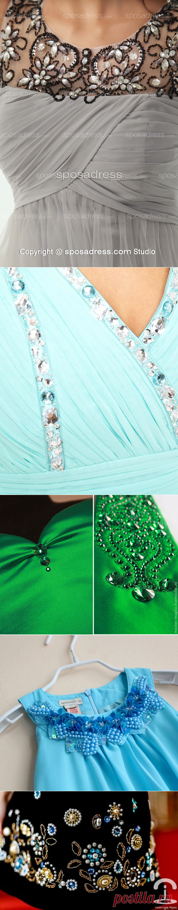 Как расшить детское платье бисером стразами кристаллами