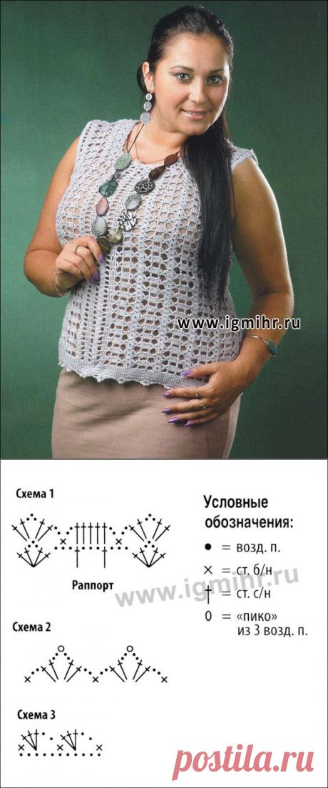 летний топ / Женская одежда крючком. Схемы. / PassionForum - мастер-классы по рукоделию