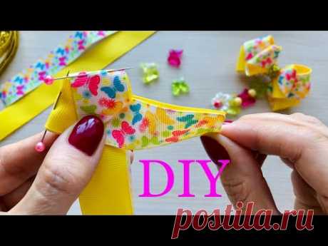 (22) DIY🥰Девочки в Восторге от этих Заколочек / Заколки для волос своими руками МК Бантики из лент. - YouTube