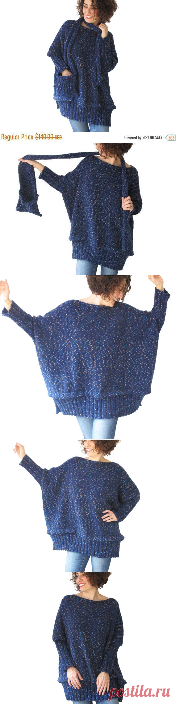 50% CLEARENCE 20 Percent SALE Tweed Blue Over Size Sweater