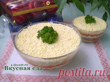 Салат &quot;Мимоза&quot; с сайрой - вкусный салат с рыбными консервами - Вкусная еда