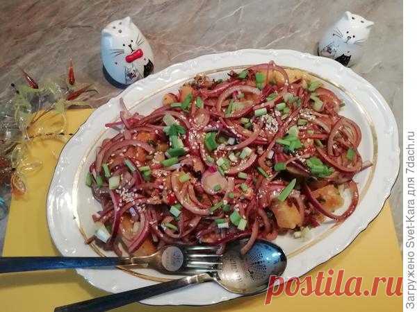Теплый салат из запеченной тыквы с орехами и пармезаном. Пошаговый рецепт с фото