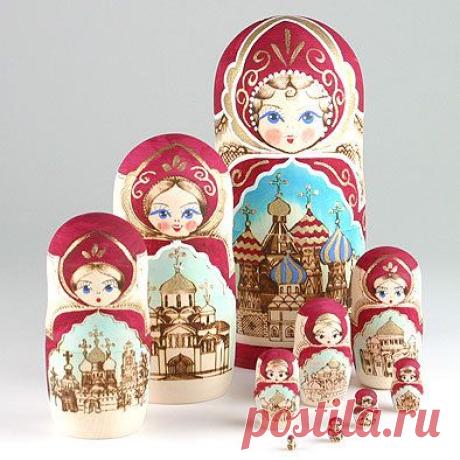 (262) Set Of 10 Russian Churches Nesting Dolls | Russian Dolls