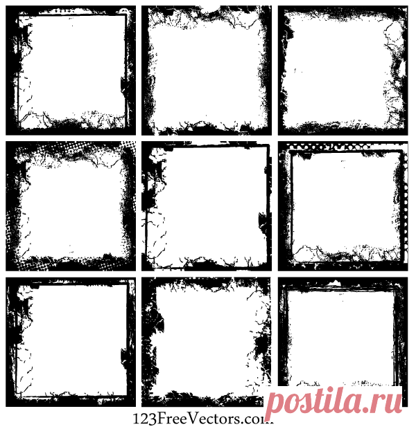 Grunge Frame Vector Free Download, векторная графика - 365PSD.com
