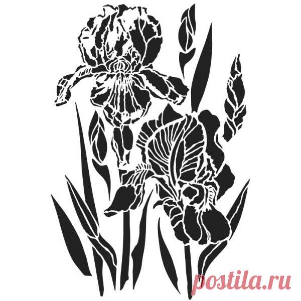 Laser-Kunststoff-Schablone, DIN A4, Iris | Textil-Schablonen | Textilgestaltung | Bastelbedarf | Ideen mit Herz