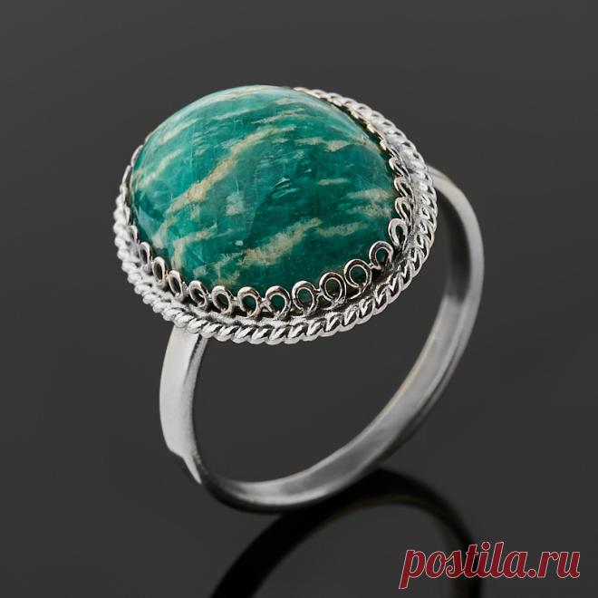1390 р-Купить Кольцо амазонит Россия (нейзильбер) размер 18 Доставка по всему миру! Заходи и покупай сейчас! | Интернет-магазин Минерал Маркет - 398301