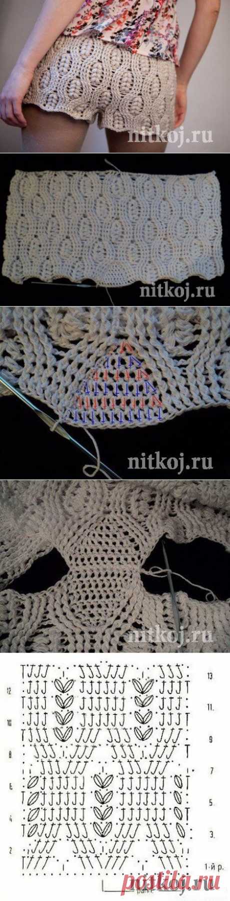 Шорты крючком узором «Колосок» » Ниткой - вязаные вещи для вашего дома, вязание крючком, вязание спицами, схемы вязания