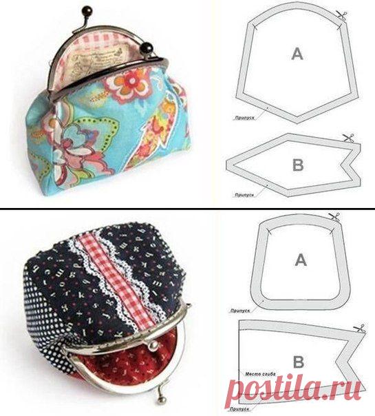 Разные формы кошельков с фермуарами и  / Необычные поделки