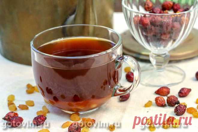 Компот из шиповника с изюмом