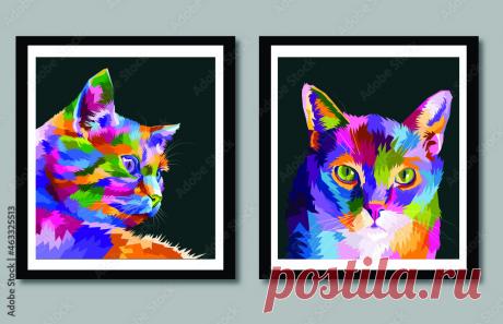 Готовые фотографии, изображения, не требующие уплаты роялти, векторные изображения и видеоролики (Поп-арт кошки)