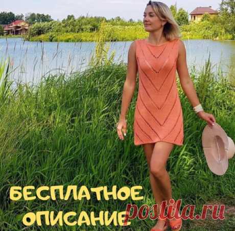 Симпатичное платье-туника, вяжем спицами