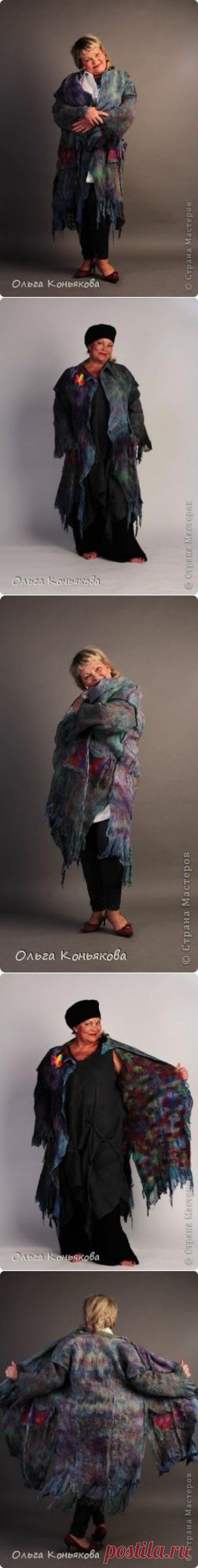 Валяное пальто на лето....на основе марли.... | Страна Мастеров