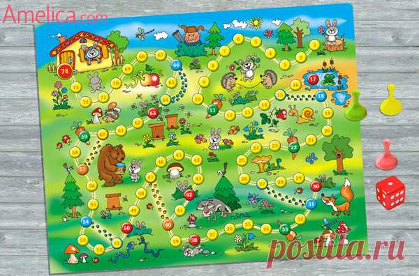 Игра ходилка, настольные игры, игры ходилки для детей Amelica