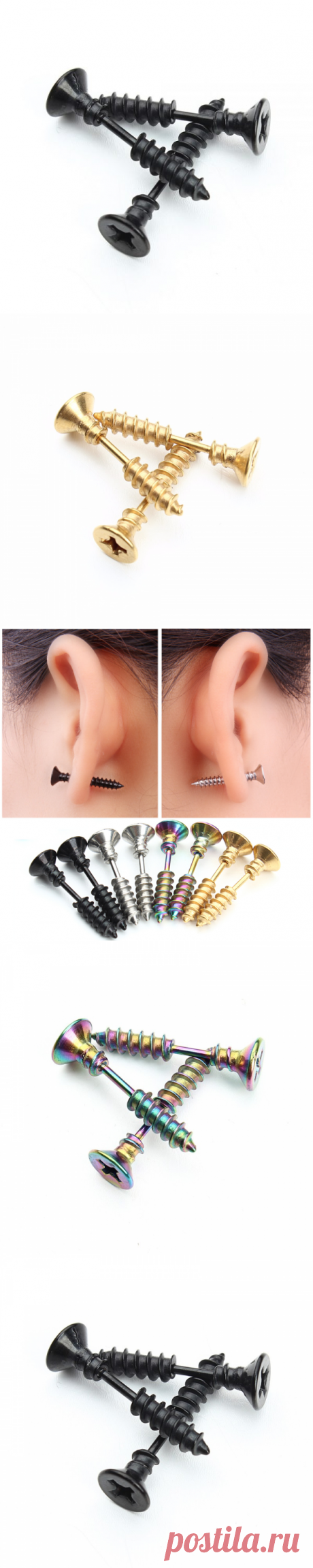 1Pair Punk Fashion Gold Черный цвет Нержавеющая сталь для серьги с резьбой для женщин и мужчин Helix Ear Piercings Fashion Jewelry F3903 - Интернет-магазин для женщин Обувь Свитера Платья Рубашки Наплечные сумки Шарфы и аксессуары из Китая.