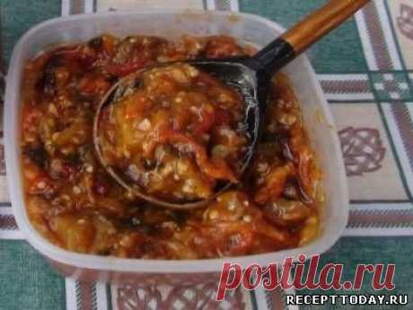 Рецепт: Салат из баклажанов на зиму