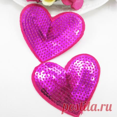 72*65 ММ сердце патч Вышивки высокое качество 5 шт., ПОДЕЛКИ ручной работы материалы, свадебный подарок упаковка, 5Y50468 купить на AliExpress