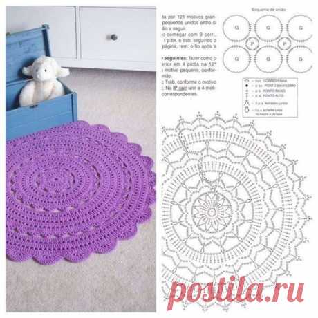 tapete+de+croche+circular+com+grafico.jpg (604×604)