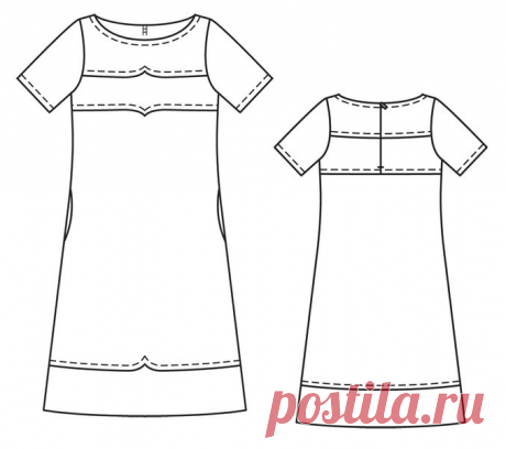 Платье а-силуэта - выкройка № 129 из журнала 12/2013 Burda – выкройки платьев на Burdastyle.ru