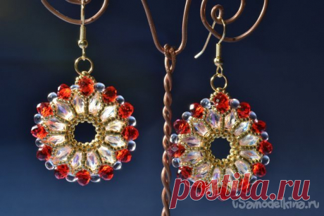 Серьги из бисера «Колесо фортуны»