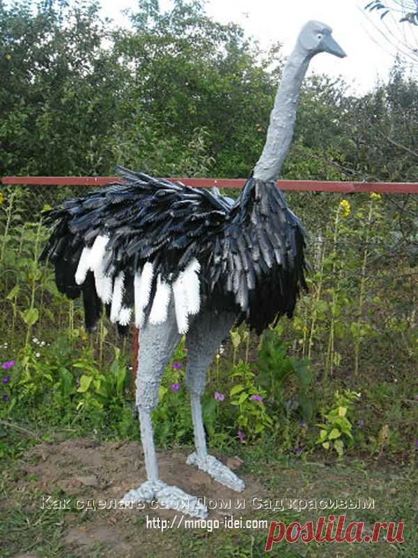 СИМПАТИЧНЫЙ СТРАУС ИЗ МОНТАЖНОЙ ПЕНЫ ДЛЯ ДАЧИ - Украшаем дачный участок