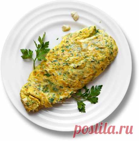 Завёрнутый омлет с зеленью (Omelette aux fines herbes) – Франция – рецепт
