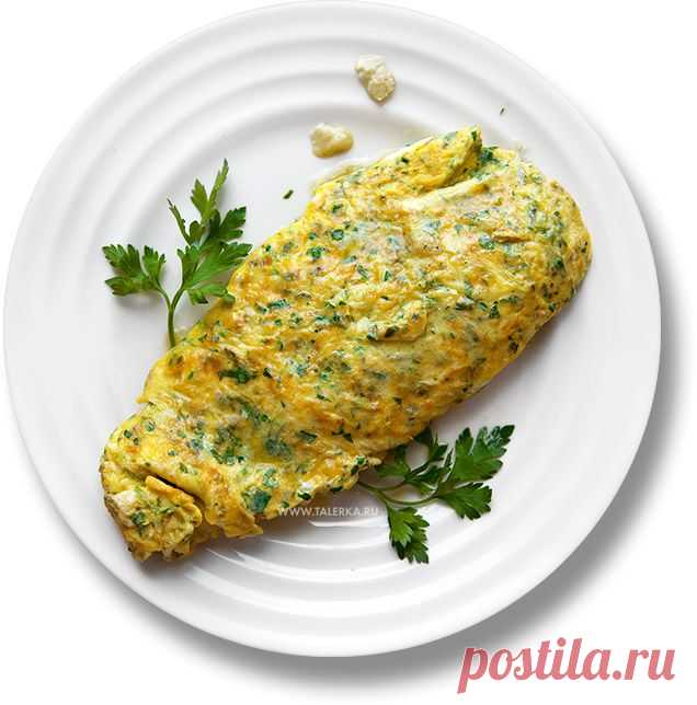 Завёрнутый омлет с зеленью (Omelette aux fines herbes) – Франция – рецепт