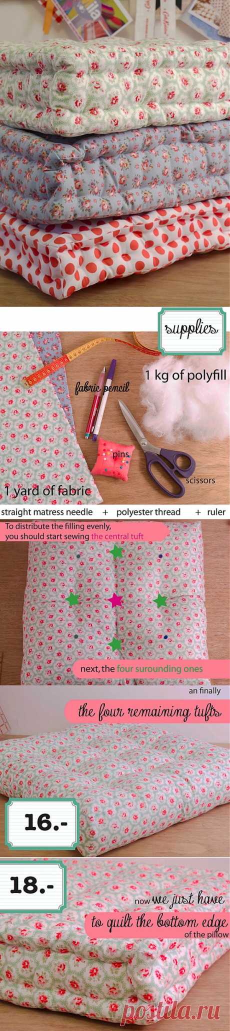 dobleufa: Quilted floor cushion tutorial (english version)