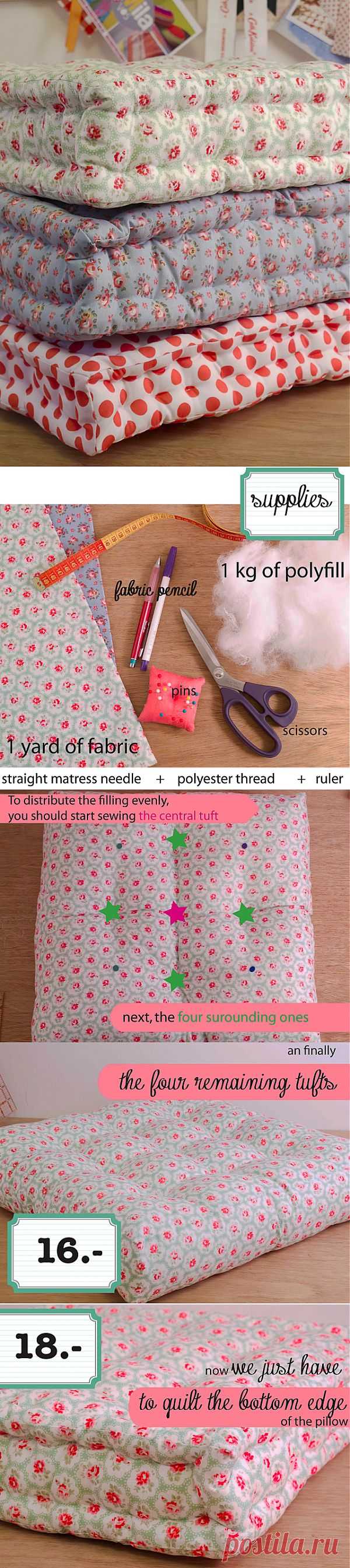 dobleufa: Quilted floor cushion tutorial (english version)