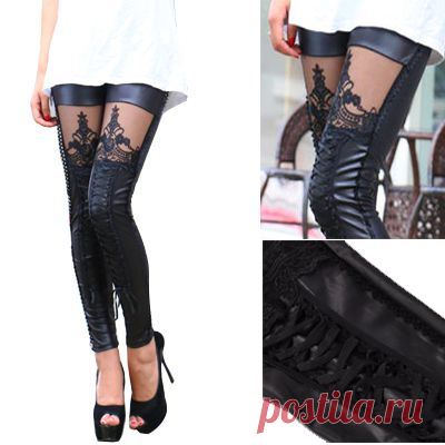 lace up underbust corset Picture - More Detailed Picture about 2015 Promotion Real Europe And The United States Popular Leather Strap Leggings Retro Embroidery Lace Nine Pants High Elastic Picture in Legging from China yiwu commodity supermarket | Aliexpress.com | Alibaba Group