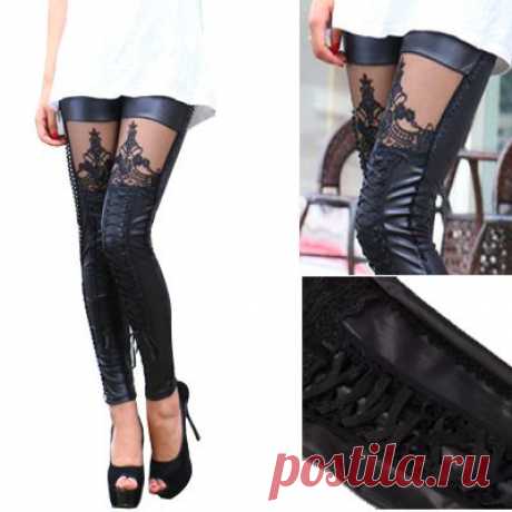 lace up underbust corset Picture - More Detailed Picture about 2015 Promotion Real Europe And The United States Popular Leather Strap Leggings Retro Embroidery Lace Nine Pants High Elastic Picture in Legging from China yiwu commodity supermarket | Aliexpress.com | Alibaba Group
