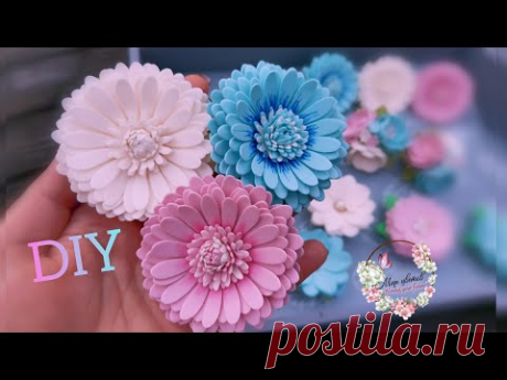 ИДЕИ 🌺🌿 ЦВЕТОЧКИ ИЗ ФОАМИРАНА с помощью ножей для вырубки🌿🌺