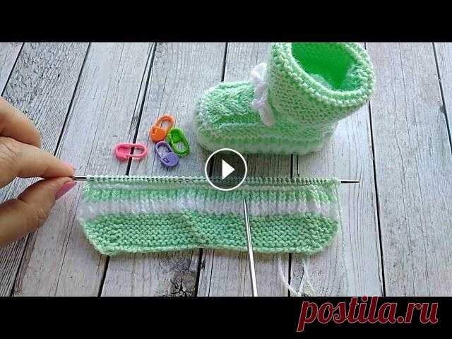 детские пинетки вязаные спицами Мой инстаграм:...