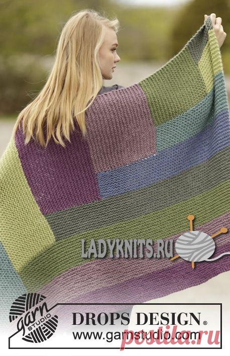 Одеяло спицами "Цветные блоки" от Дропс