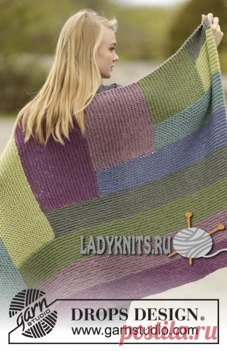 Одеяло спицами "Цветные блоки" от Дропс