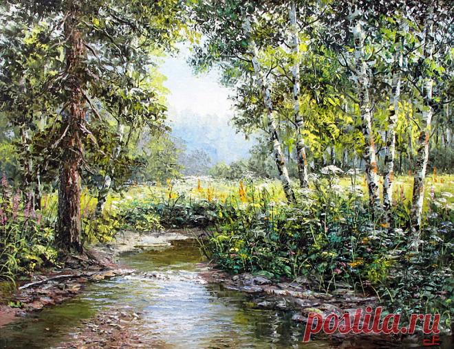 Край березовый, необъятный... Художник Синев Евгений.