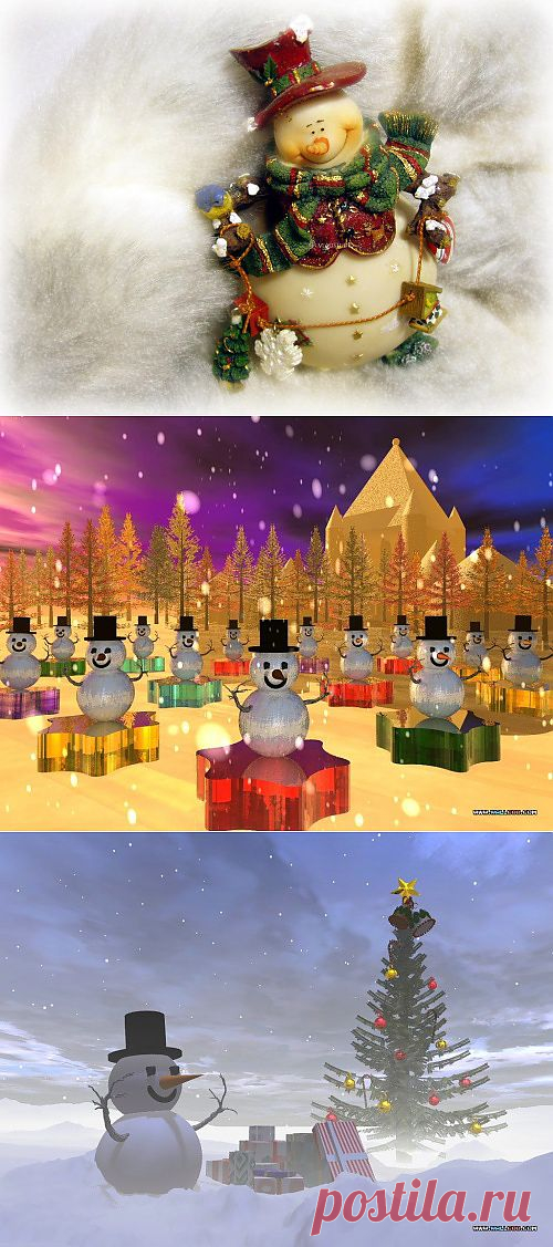 Snowman illustration \ Иллюстрации со снеговиком (27 работ) » Картины, художники, фотографы на Nevsepic