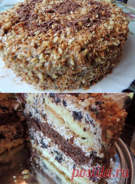 Торт с черносливом и грецким орехом, рецепт