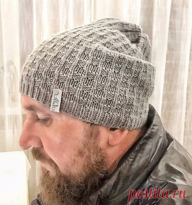 Мужская шапка спицами от alisa_knits_nl