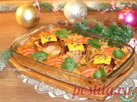 Курица с начинкой и пряной капустой Кулинарный рецепт