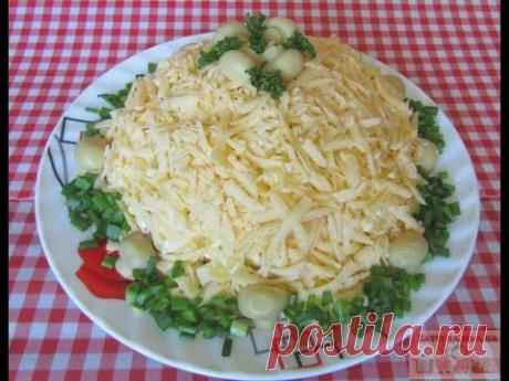 Cалат «Марго» с куриным филе и маринованными грибами (+ВИДЕО) - Затейка.com.ua - рецепты вкусных десертов, уроки вязания схемы, народное прикладное творчество