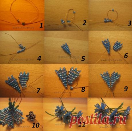 ​Васильки из бисера