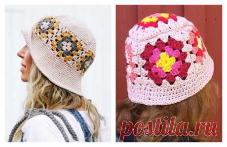 Granny Square Bucket Hat Free Crochet Patterns
