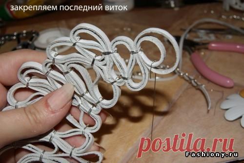 Плетёное колье. Мастер-класс / украшение из кожи мастер класс