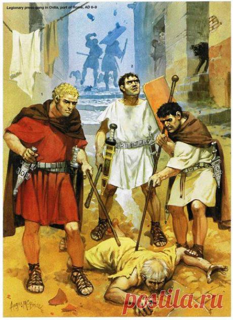 Римские легионеры, 58 г. до н.э. - 69 год (художник - А. Мак Брайд) Оспрей Warrior № 71. / История цивилизаций!