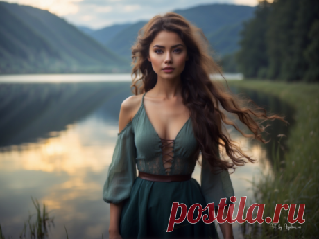Женщина у озера