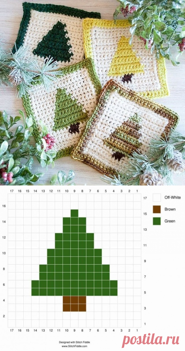 Новогодние мотивы для подставочек или пледа от Suzanne Carlson