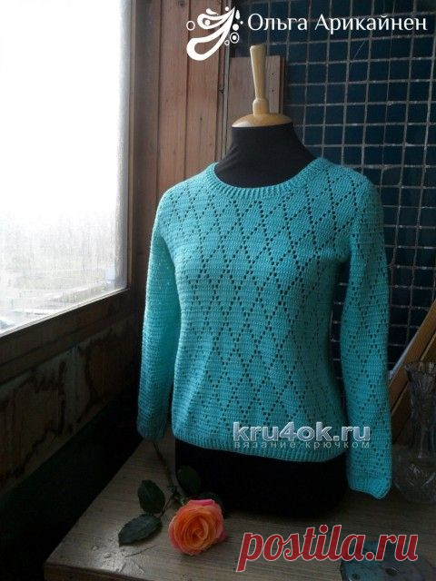 Вязание крючком джемпера со схемой и выкройкой